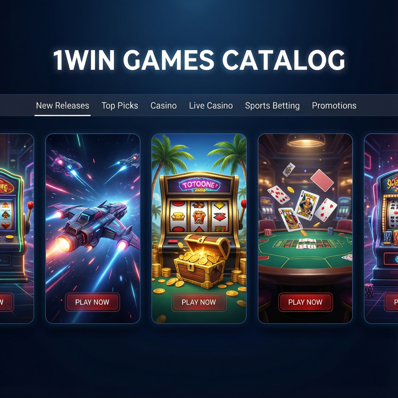 Каталог игр на платформе 1win - слоты, рулетка, живое казино